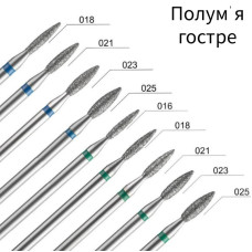 Фреза алмазная Пламя острое синяя